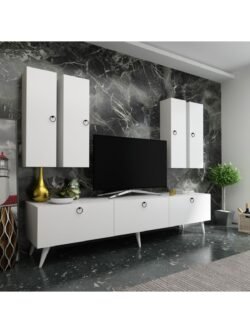 Ideal Tv Ünitesi Duvar Raf Ve Duvar Dolaplı Q7020-1 Beyaz