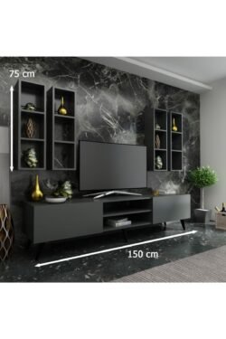 Ideal Tv Ünitesi Duvar Raflı Q7801-4 Antrasit