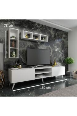 Ideal Tv Ünitesi Duvar Raflı Q7805-1 Beyaz