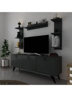 Icon Raflı Tv Ünitesi Q3028-4 Kulplu Dolaplı Modern Tv Sehpası