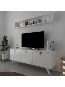 Icon Raflı Tv Ünitesi Q3029-1 Kulplu Dolaplı Modern Tv Sehpası