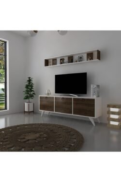 Icon Raflı Tv Ünitesi Q3029-5 Kulplu Dolaplı Modern Tv Sehpası