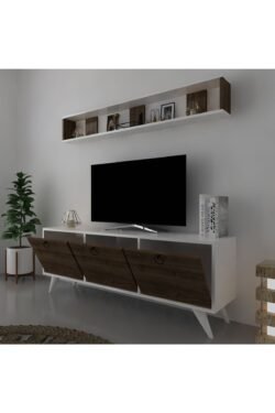 Icon Raflı Tv Ünitesi Q3029-5 Kulplu Dolaplı Modern Tv Sehpası