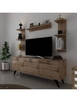 Icon Raflı Tv Ünitesi Q3028-3 Kulplu Dolaplı Modern Tv Sehpası