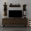 Icon Raflı Tv Ünitesi Q3028-2 Ceviz Kulplu Dolaplı Modern Tv Sehpası