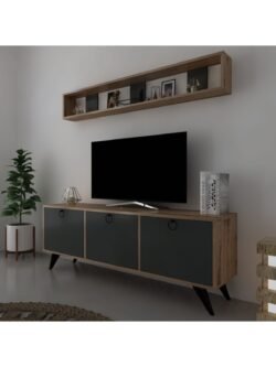 Icon Raflı Tv Ünitesi Q3029-6 Kulplu Dolaplı Modern Tv Sehpası