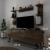 Icon Raflı Tv Ünitesi Q3028-2 Ceviz Kulplu Dolaplı Modern Tv Sehpası