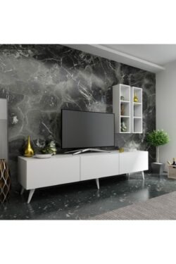 Ideal Tv Ünitesi Duvar Rafı Q7003-1 Beyaz