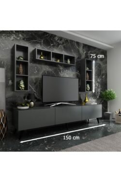 Ideal Tv Ünitesi Duvar Raflı Q7807-4 Antrasit