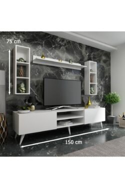 Ideal Tv Ünitesi Duvar Raflı Q7809-1 Beyaz