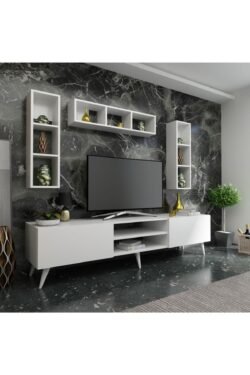 Ideal Tv Ünitesi Duvar Raflı Q7806-1 Beyaz
