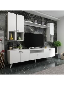 Ideal Tv Ünitesi Duvar Raf Ve Duvar Dolaplı Q7024-1 Beyaz
