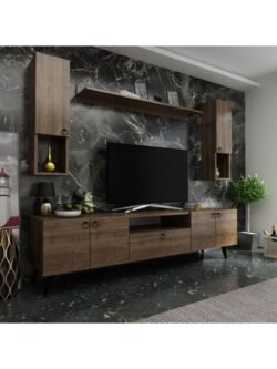 Ideal Tv Ünitesi Duvar Raf Ve Duvar Dolaplı Q7023-2 Ceviz