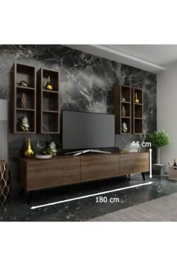 Ideal Tv Ünitesi Duvar Rafı Q7002-2 Ceviz