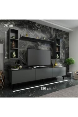 Ideal Tv Ünitesi Duvar Raflı Q7808-4 Antrasit