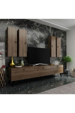Ideal Tv Ünitesi Duvar Raf Ve Dolaplı Q7820-2 Ceviz