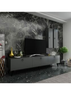 Ideal Tv Ünitesi Duvar Raf Ve Duvar Dolaplı Q7019-4 Antrasit