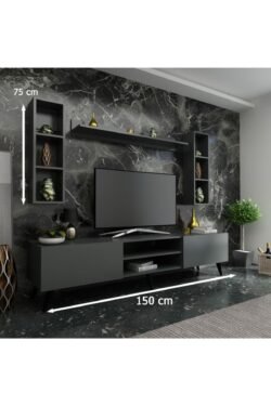 Ideal Tv Ünitesi Duvar Raflı Q7809-4 Antrasit