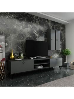 Ideal Tv Ünitesi Duvar Raf Ve Dolaplı Q7818-4 Antrasit