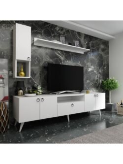 Ideal Tv Ünitesi Duvar Raf Ve Duvar Dolaplı Q7026-1 Beyaz