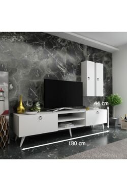 Ideal Tv Ünitesi Duvar Raf Ve Duvar Dolaplı Q7018-1 Beyaz