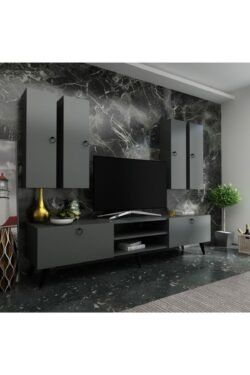 Ideal Tv Ünitesi Duvar Raf Ve Duvar Dolaplı Q7021-4 Antrasit