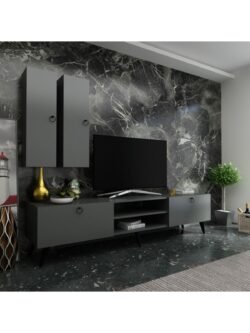 Ideal Tv Ünitesi Duvar Raf Ve Duvar Dolaplı Q7022-4 Antrasit