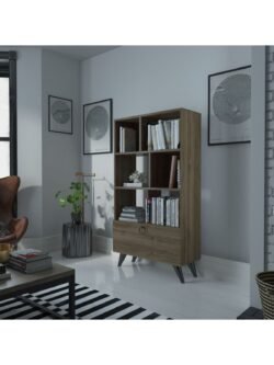 Festival Raflı Kitaplık Dolaplı Kitaplık Ceviz