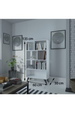 Festival Raflı Kitaplık Kaliteli Kitaplık Beyaz