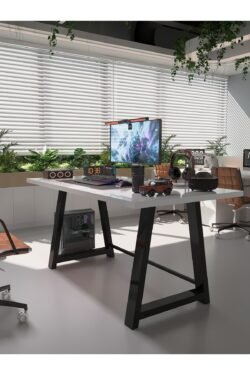 Profesyonel Ofis Masası OF46003-1-140 Beyaz 36 mm Kalınlık - 140 X 90 cm