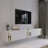 Duvara Monte Tv Sehpası Beyaz Gold G6300-1