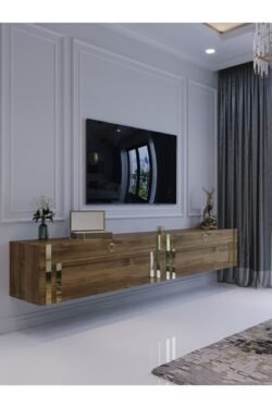 Duvara Monte Tv Sehpası Ceviz Gold G6300-2