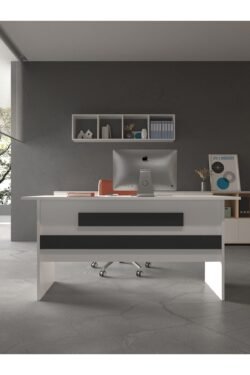 Festival Ofis Masası - OFİS-8-1-4-120X75 Beyaz - Antrasit