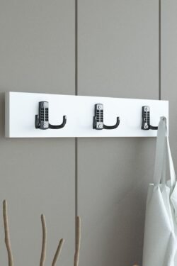 Portmanto Duvar Askılığı Elbise Askılığı Beyaz ASKI-004-1 - 50 cm