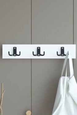 Portmanto Duvar Askılığı Elbise Askılığı Beyaz ASKI-004-1 - 50 cm