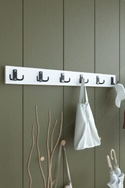 Portmanto Duvar Askılığı Elbise Askılığı Beyaz ASKI-003-1 - 60 cm