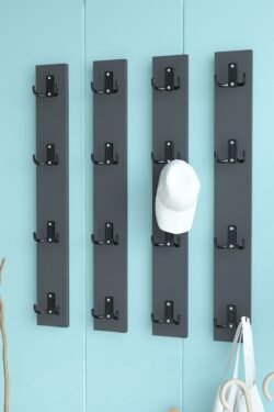Portmanto Duvar Askılığı Elbise Askılığı Antrasit ASKI-013-4 - 75 cm