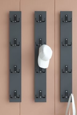 Portmanto Duvar Askılığı Elbise Askılığı Antrasit ASKI-012-4 - 75 cm
