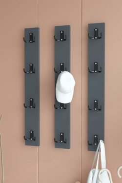 Portmanto Duvar Askılığı Elbise Askılığı Antrasit ASKI-012-4 - 75 cm