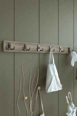 Portmanto Duvar Askılığı Elbise Askılığı Ceviz ASKI-003-2 - 90 cm
