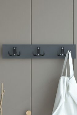 Portmanto Duvar Askılığı Elbise Askılığı Antrasit ASKI-004-4 - 50 cm