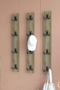 Portmanto Duvar Askılığı Elbise Askılığı Ceviz ASKI-012-2 - 75 cm