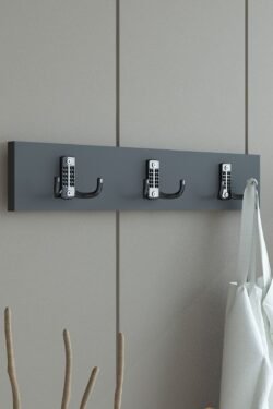 Portmanto Duvar Askılığı Elbise Askılığı Antrasit ASKI-004-4 - 35 cm