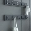 İKİLİ Portmanto Duvar Askılığı Elbise Askılığı Antrasit ASKI-002-4 - 75 cm