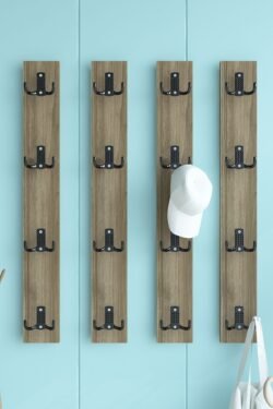 Portmanto Duvar Askılığı Elbise Askılığı Ceviz ASKI-013-2 - 75 cm