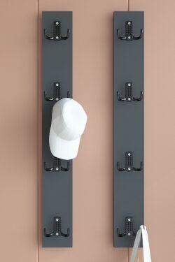 Portmanto Duvar Askılığı Elbise Askılığı Antrasit ASKI-011-4 - 75 cm