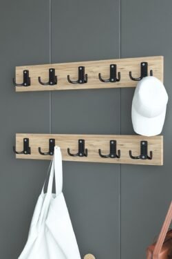 İKİLİ Portmanto Duvar Askılığı Elbise Askılığı A. Çam ASKI-002-6 - 50 cm
