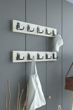 İKİLİ Portmanto Duvar Askılığı Elbise Askılığı Traverten ASKI-002-8 - 75 cm