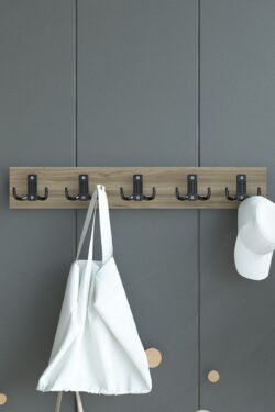 Portmanto Duvar Askılığı Elbise Askılığı Ceviz ASKI-001-2 - 75 cm