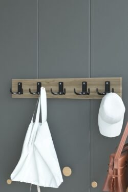 Portmanto Duvar Askılığı Elbise Askılığı Ceviz ASKI-001-2 - 75 cm